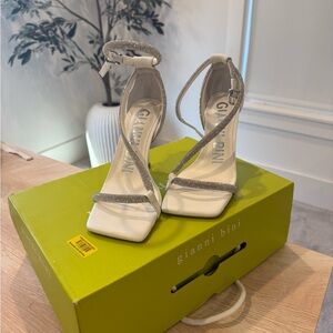 Gianni Bini White and Silver Strappy Heels